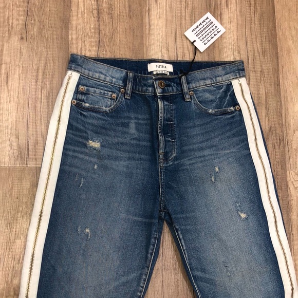 PISTOLA CHARLIE HIGH RISE STRAIGHT LEG, My Way, Side white zipper, Raw hem ๐ - Picture 11 of 17